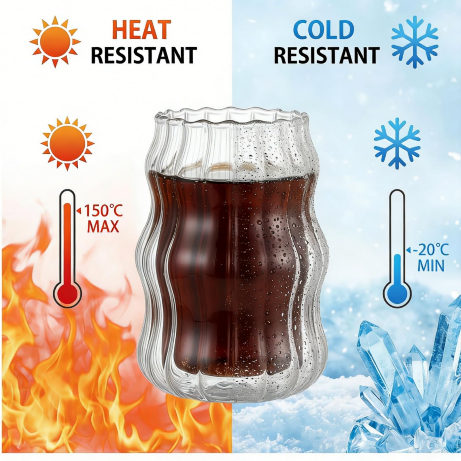 Tebery glass straws and cleaning brushes detail for reusable, easy maintenance