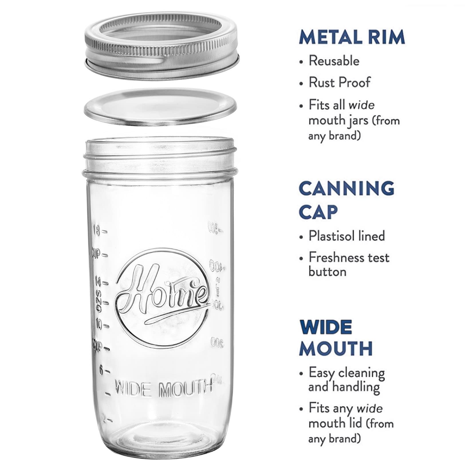 Tebery wide-mouth top view demonstrating easy filling advantage
