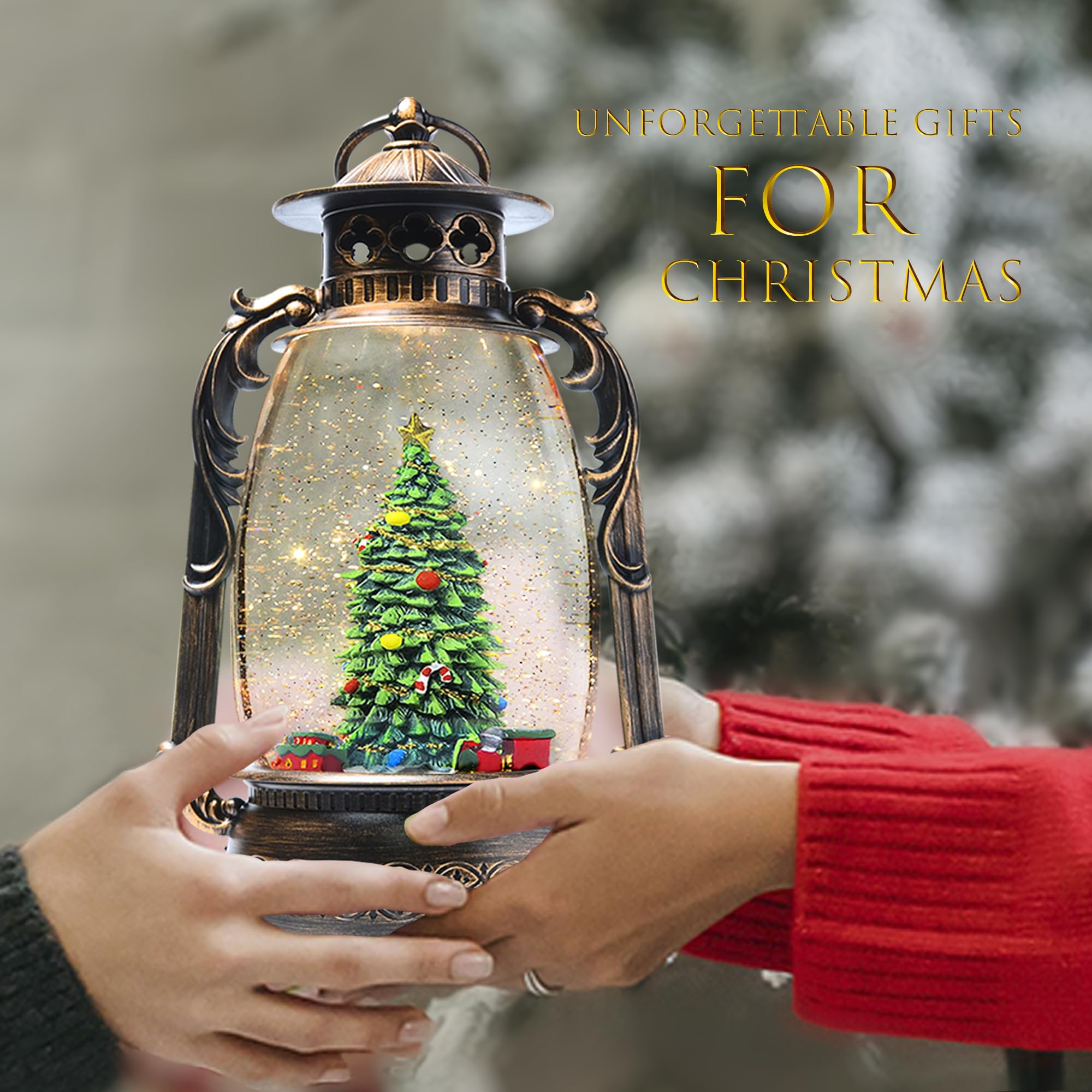 TECH ORANGE glitter motion snow effect creating cozy holiday ambiance