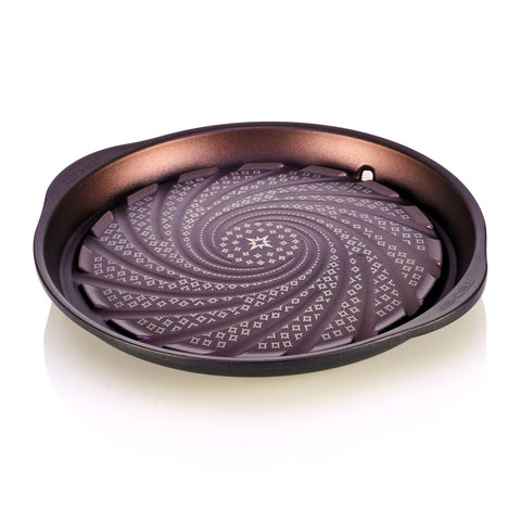 TECHEF grill pan front view showing durable build and tabletop use benefit