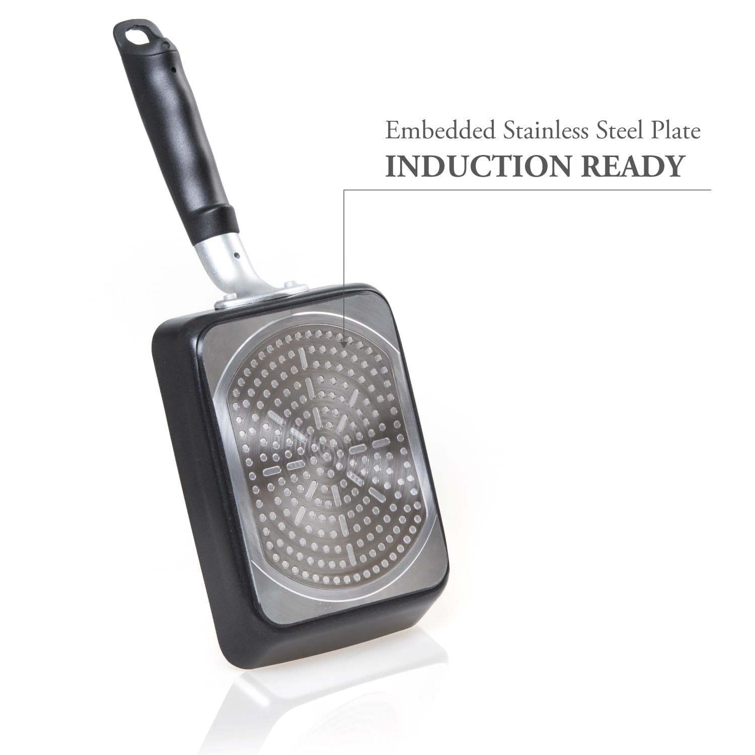 TECHEF pan next to spatula showing medium size and portion control