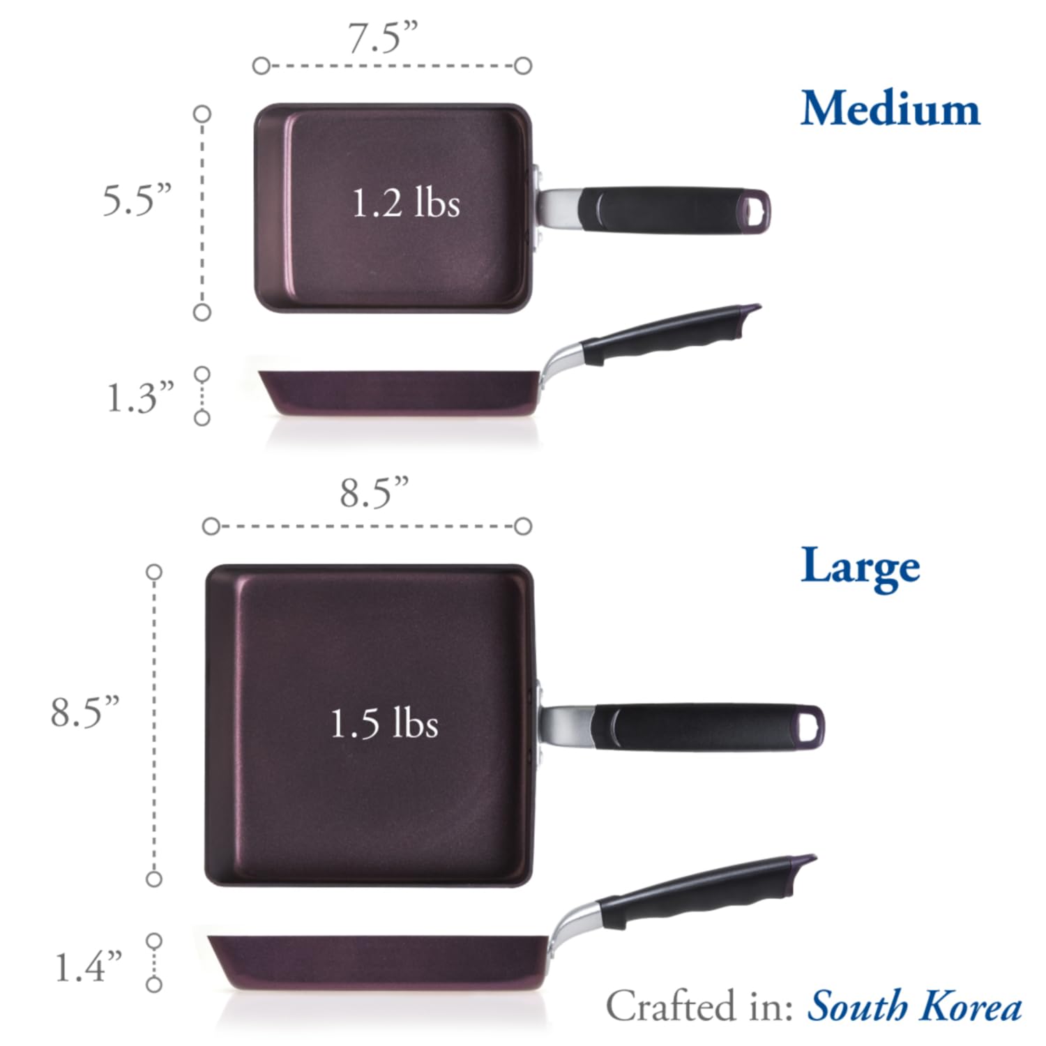 TECHEF medium pan beside utensils showing compact size benefit