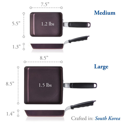 TECHEF medium pan beside utensils showing compact size benefit