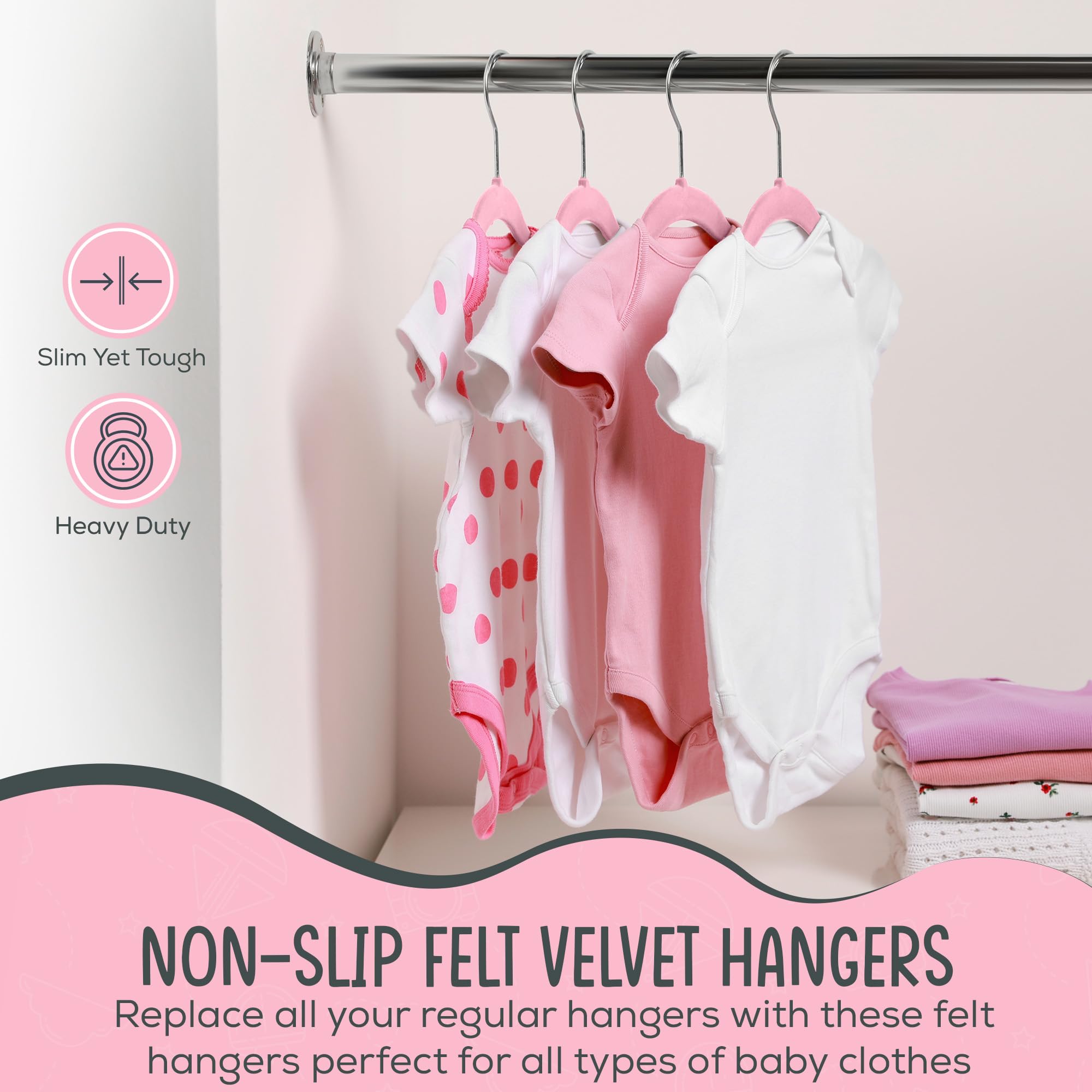 TechZoo hangers on closet rod organizing an infant wardrobe for easy access