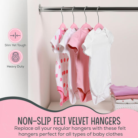TechZoo hangers on closet rod organizing an infant wardrobe for easy access