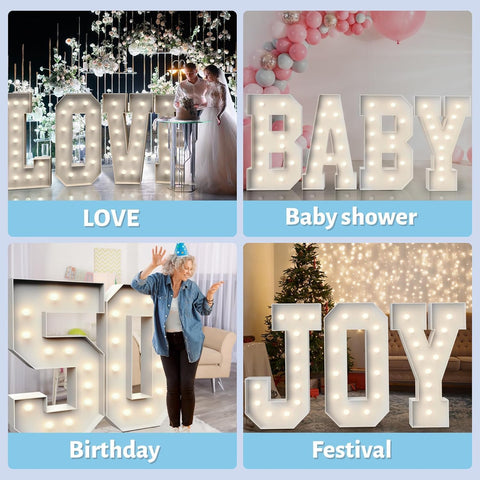 Teebloom marquee number 0 scale with person illustrating true 4-foot size benefit