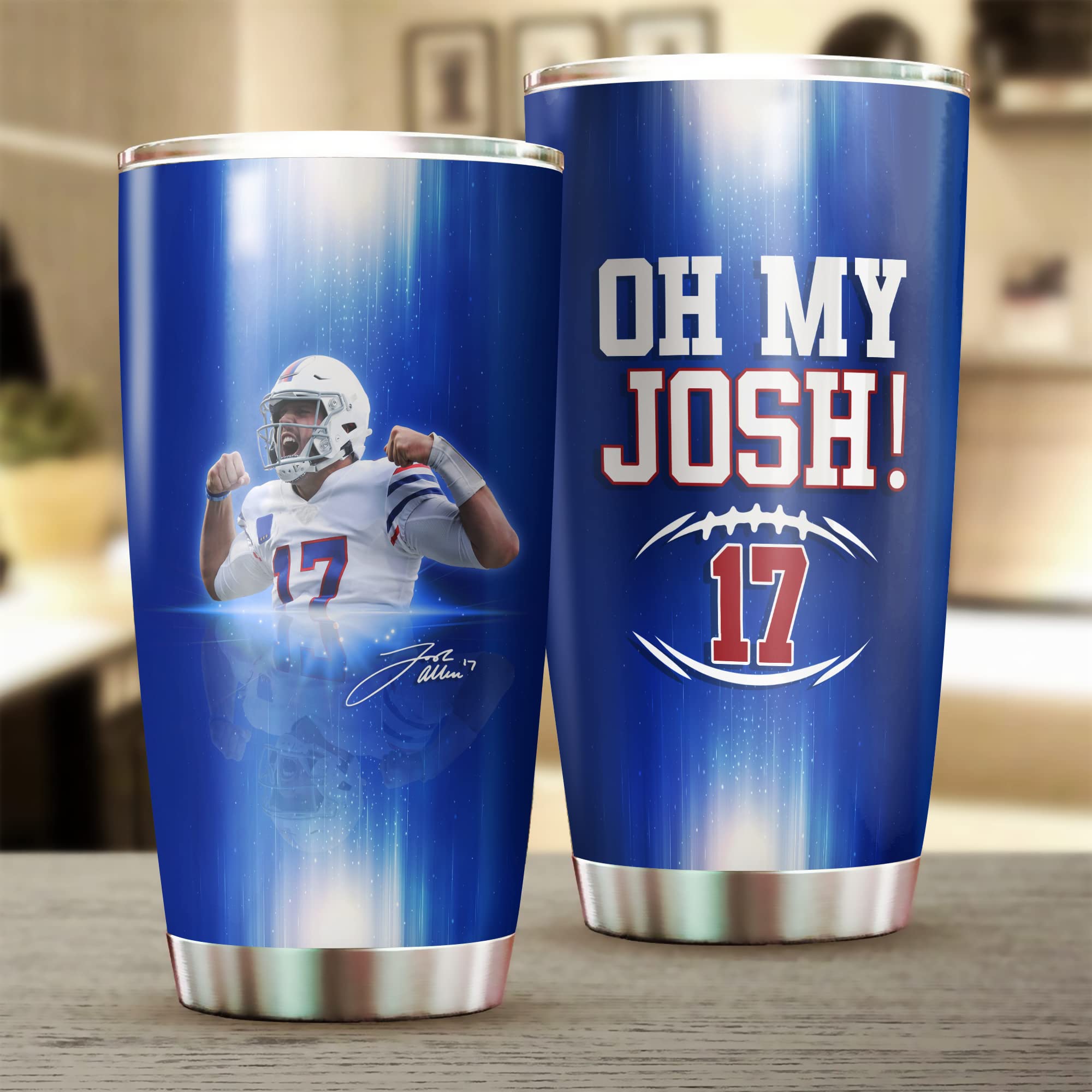TEERABBIT front view of tumbler showing Josh Buffalo Allen design and team pride