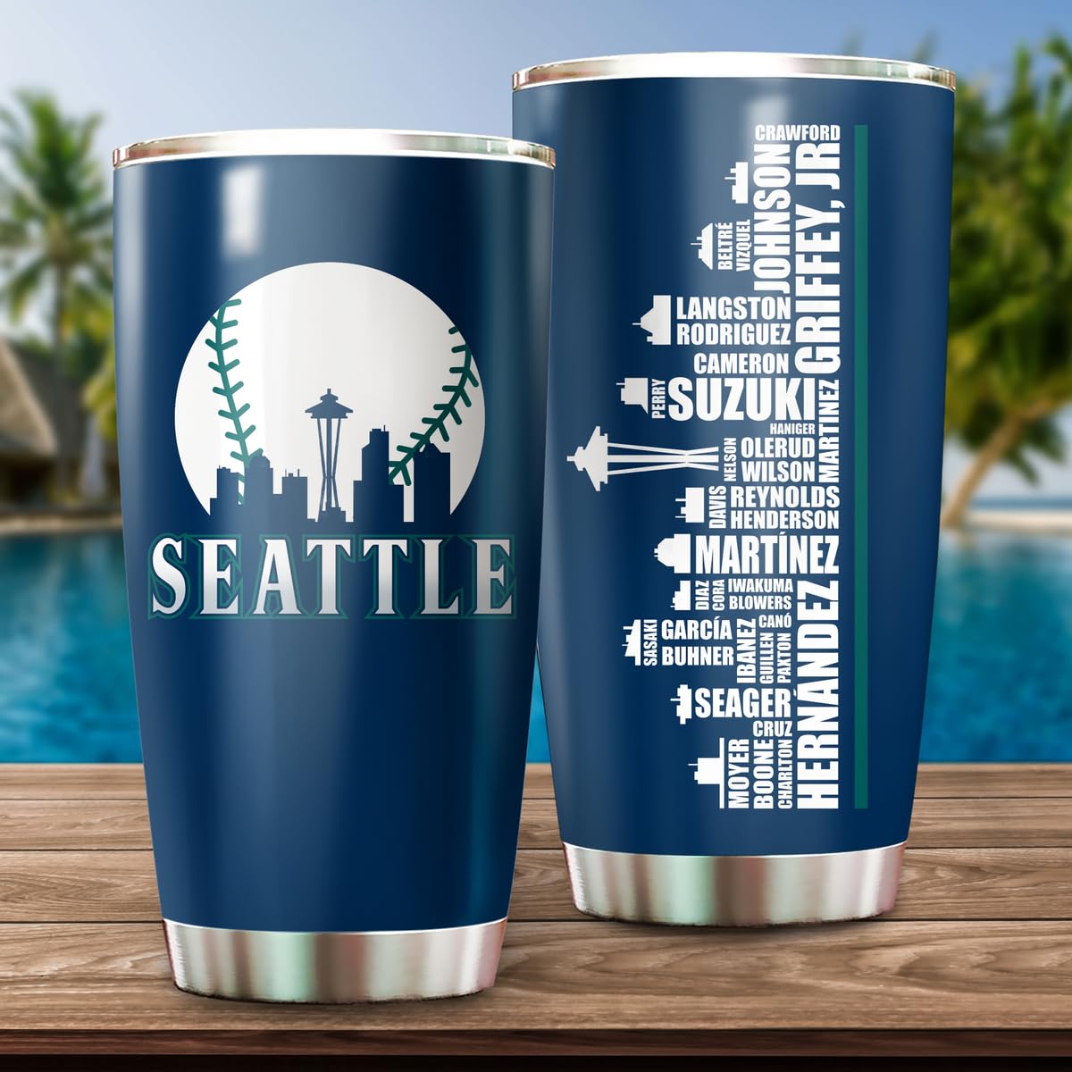 TEERABBIT tumbler on picnic table outdoors showing use benefit: keeps drinks ready for outings