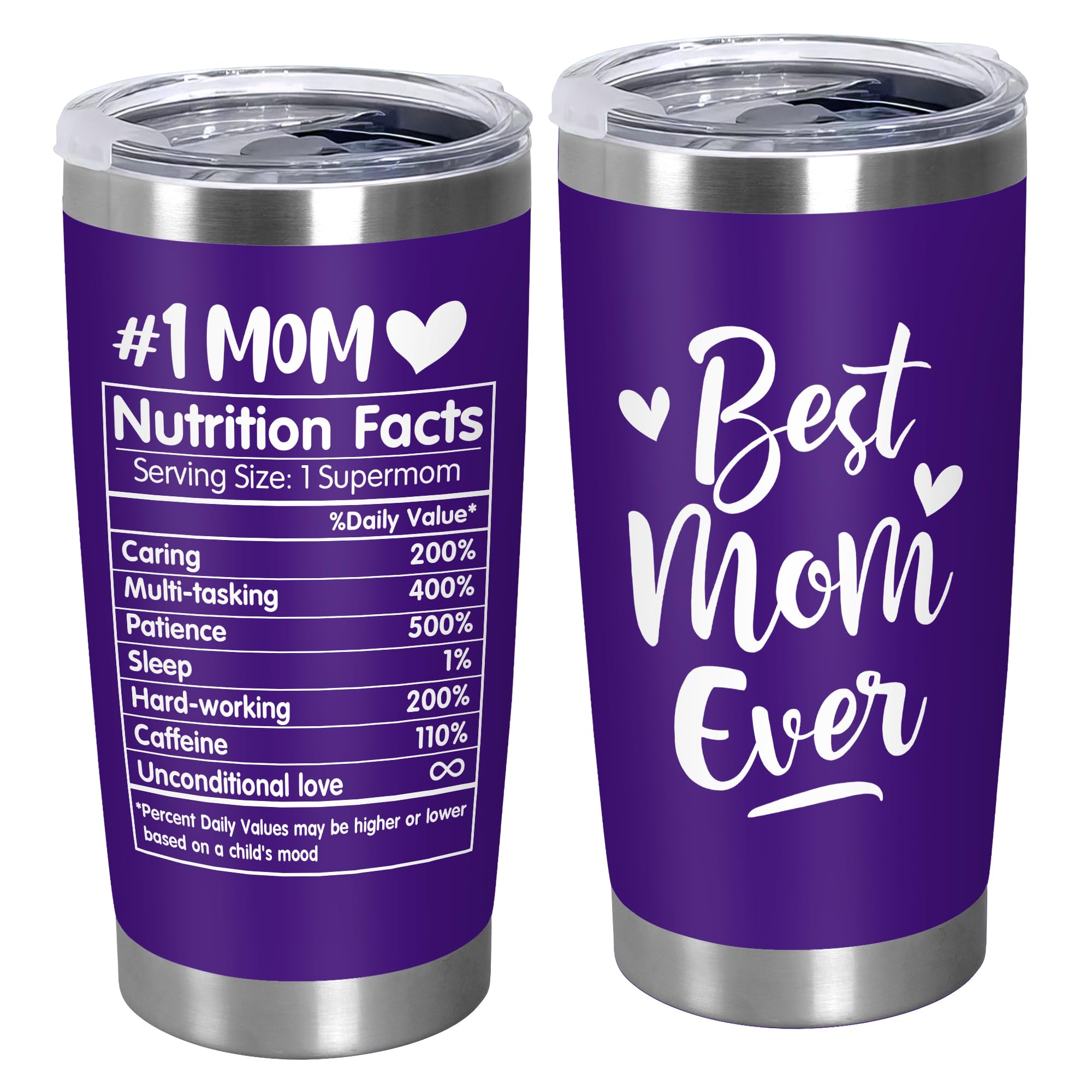 TEEZWONDER tumbler front view showing Best Mom Ever design and gift appeal