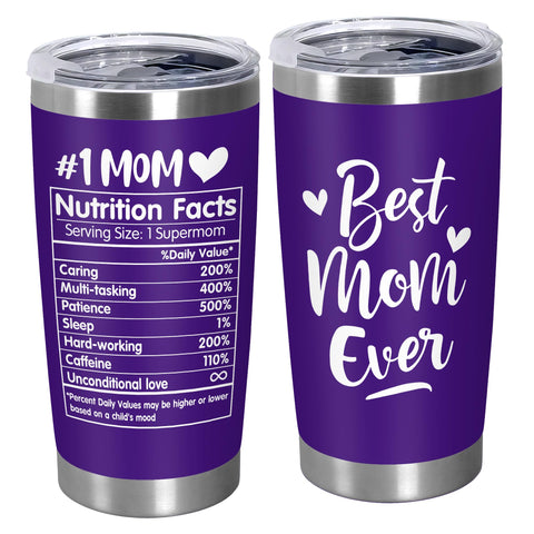 TEEZWONDER tumbler front view showing Best Mom Ever design and gift appeal