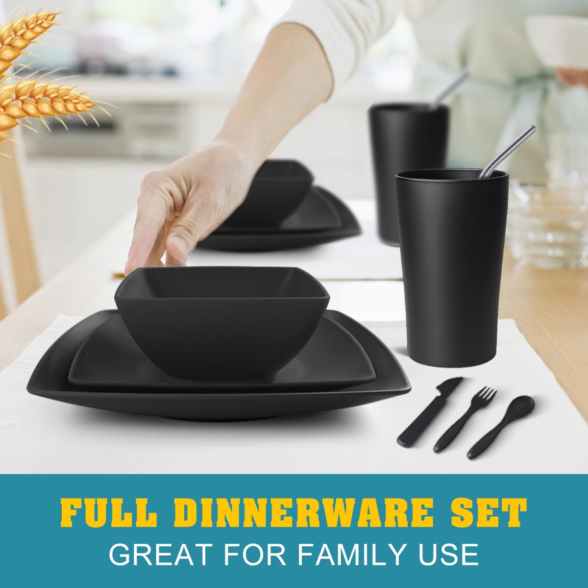 Teivio tumbler beside plates to show scale and practical drink capacity