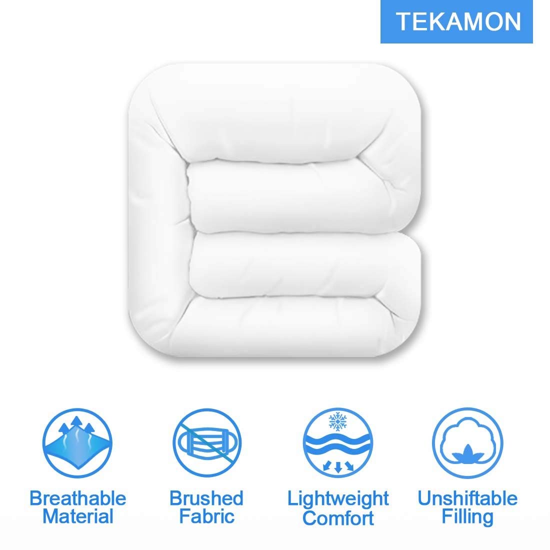 TEKAMON brushed fabric texture close-up showing soft touch and quiet sleep benefit