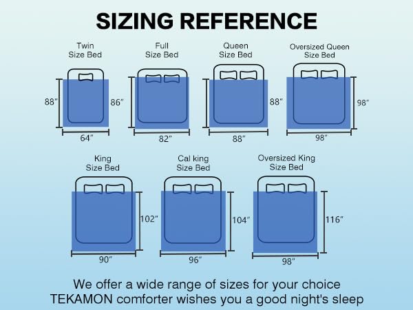 TEKAMON queen comforter next to ruler for accurate size and fit reference