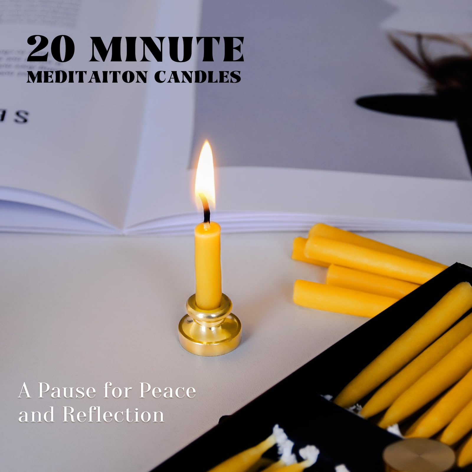 TELOSMA candles beside ruler showing 2.5-inch size, size clarity benefit