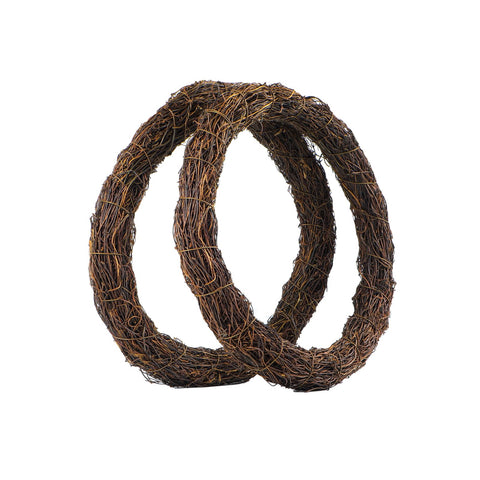 Temfmy front view of two 14-inch grapevine wreaths showing rustic appeal and easy customization