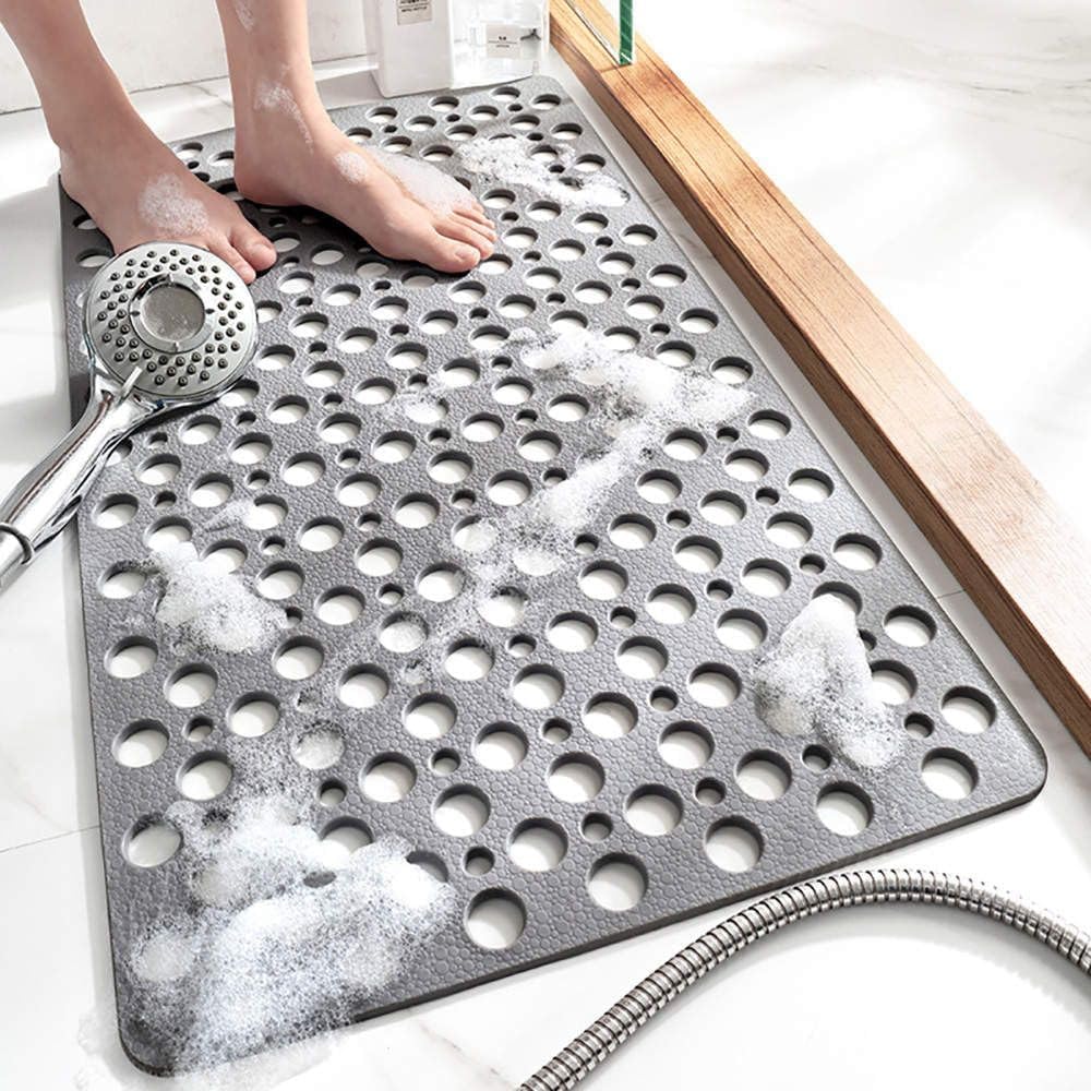 TEMIR front view gray mat showing full shape and anti-slip design benefit