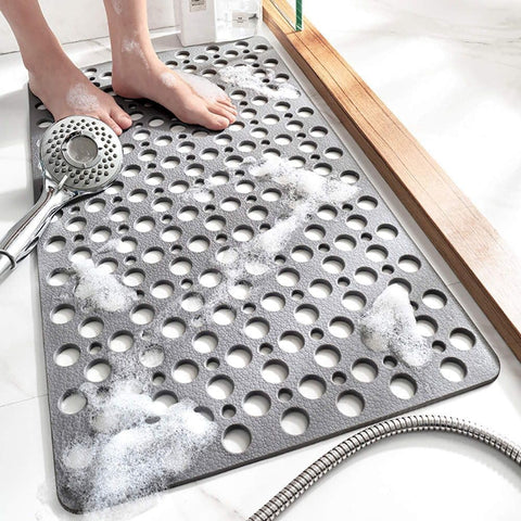 TEMIR front view gray mat showing full shape and anti-slip design benefit