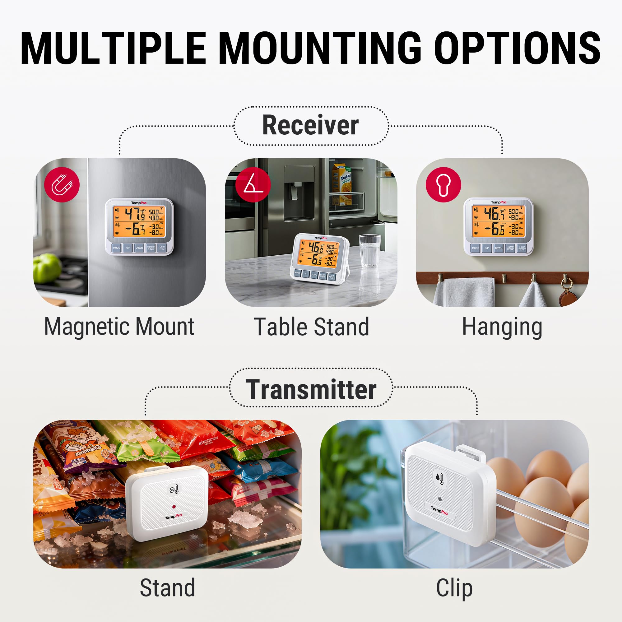 TempPro charging cable and batteries included for convenient power