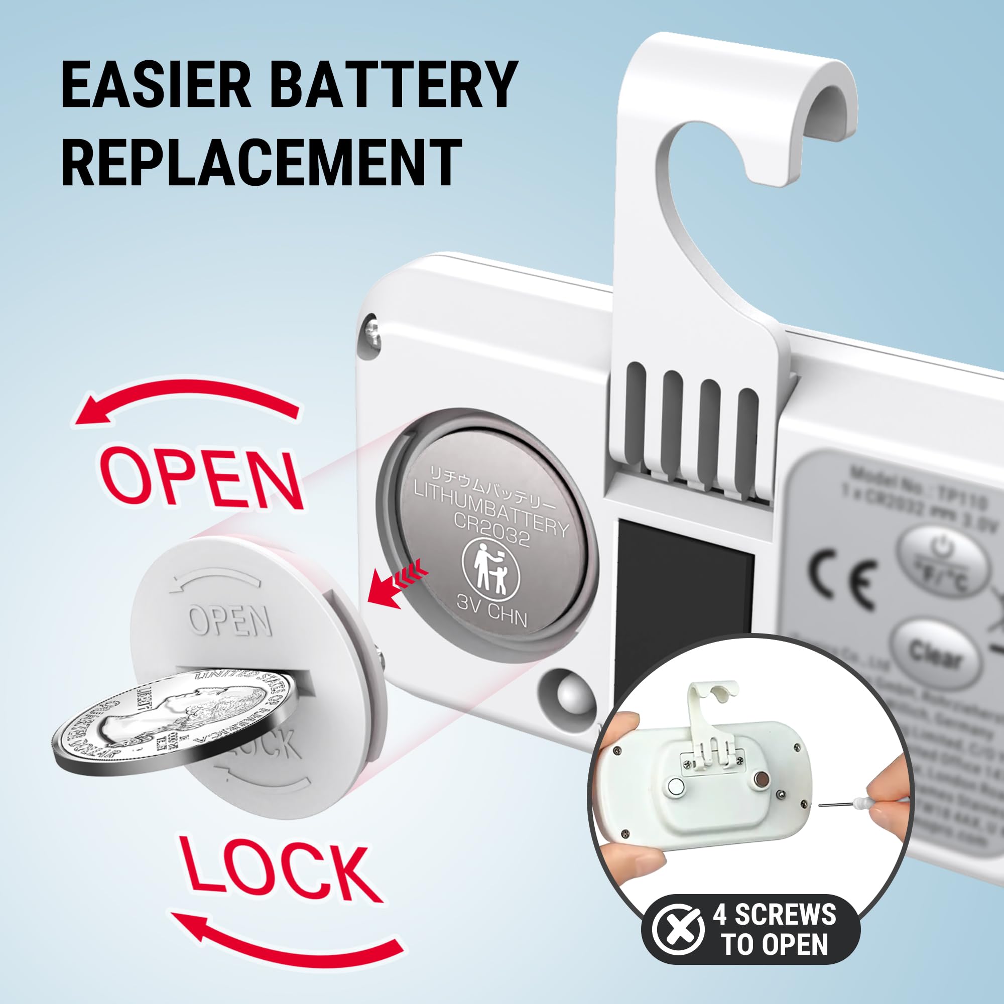 TempPro TempAir magnetic back attached to fridge metal for secure placement