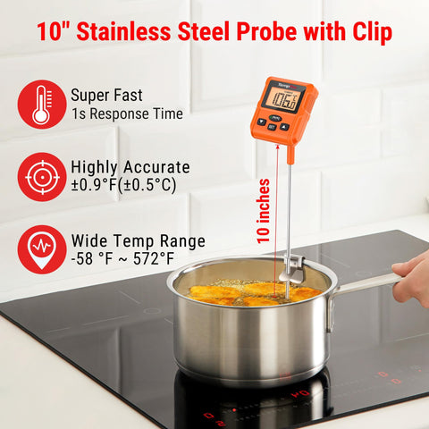 TempPro close-up of stainless probe tip showing quick, accurate sensing