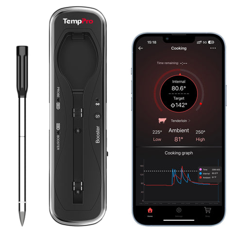 TempPro TempSpike front display showing temperature readout and easy controls