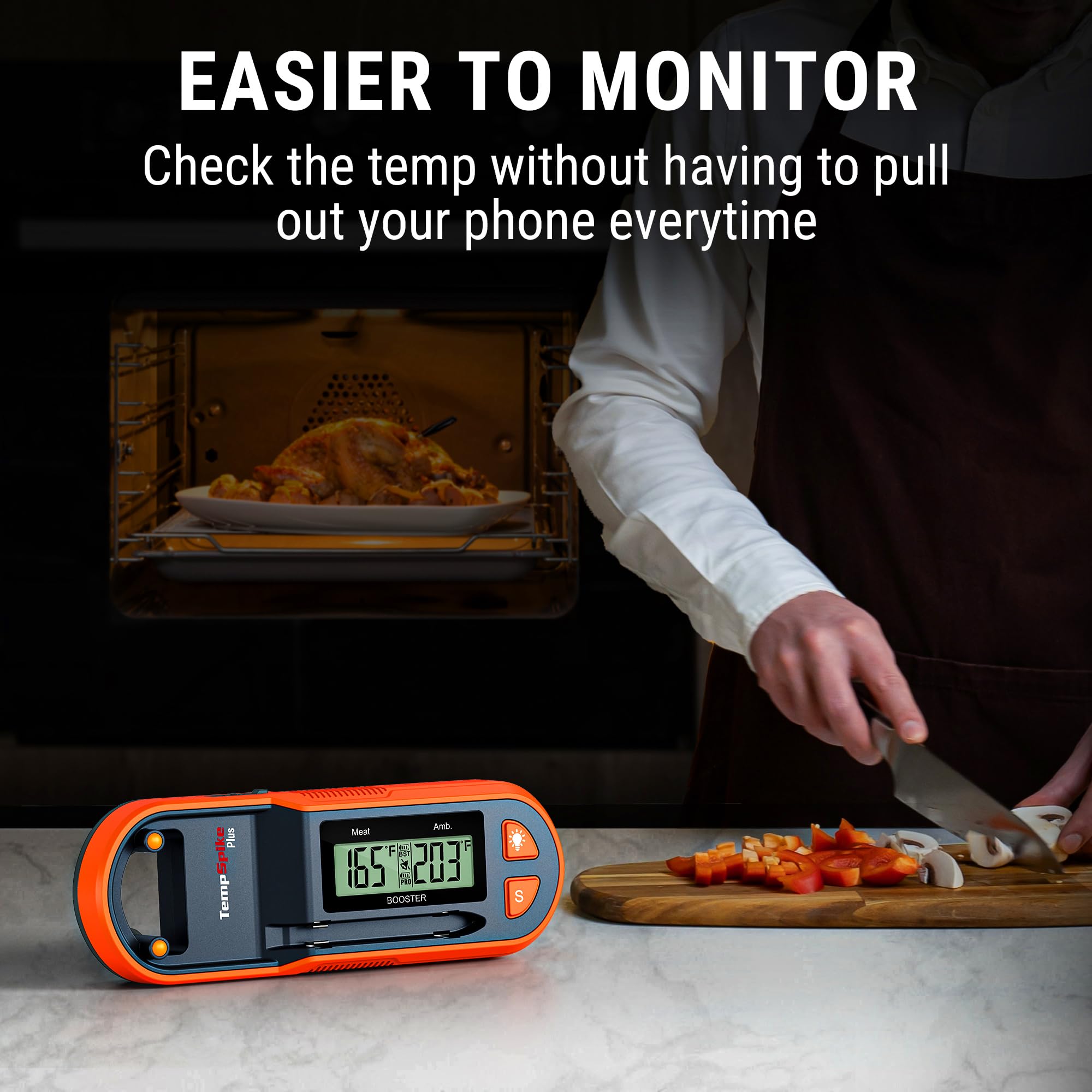 TempPro probe under running water showing IP67 waterproof protection