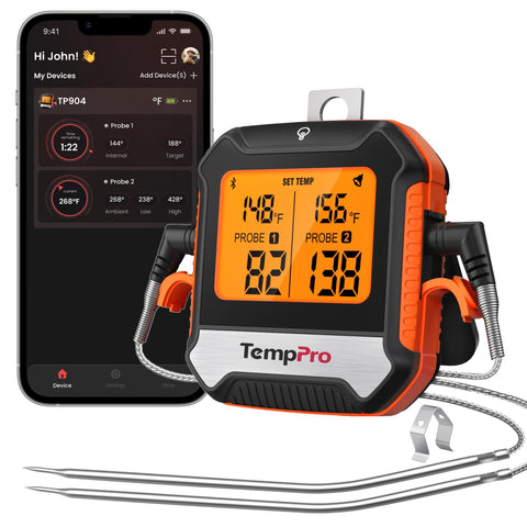 TempPro TempSync front display showing dual temps for quick checks