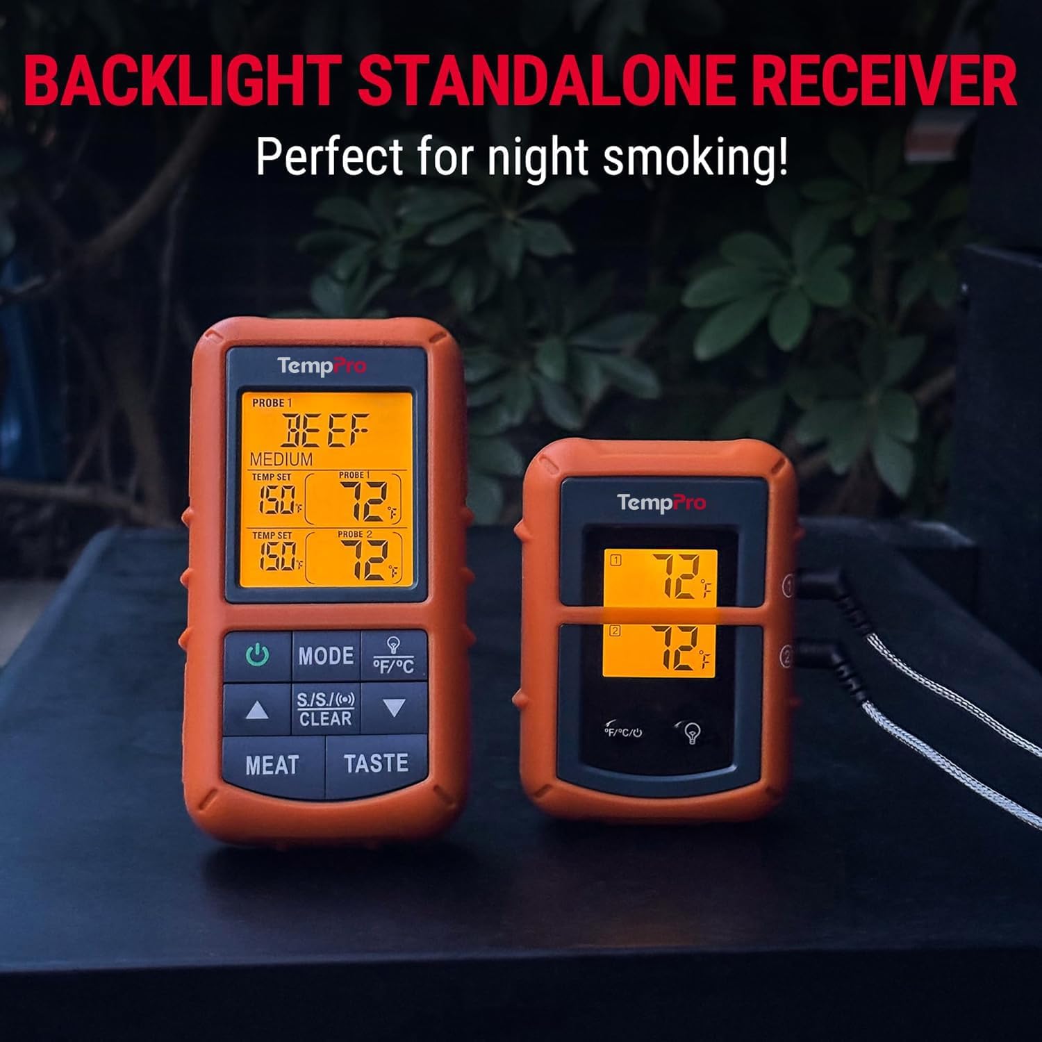 TempPro on backyard grill showing hands-free monitoring benefit