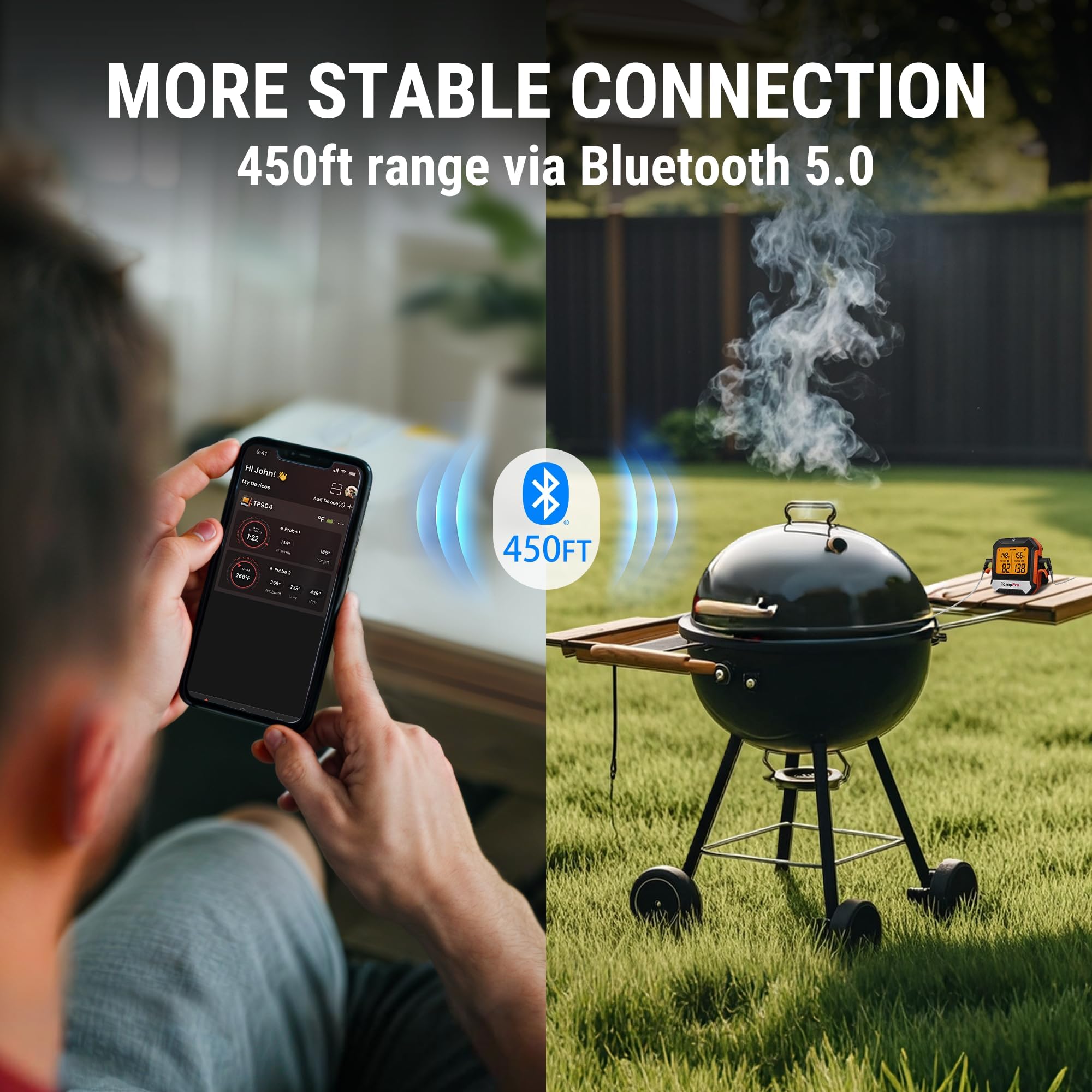 TempPro TempSync two stainless probes and cables ready for grilling convenience