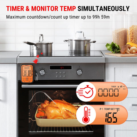TempPro TempSync range demo with homeowner inside and grill outside showing 500ft coverage benefit
