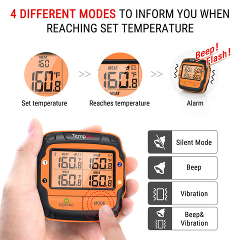 TempPro receiver held in hand to show compact size and portability benefit