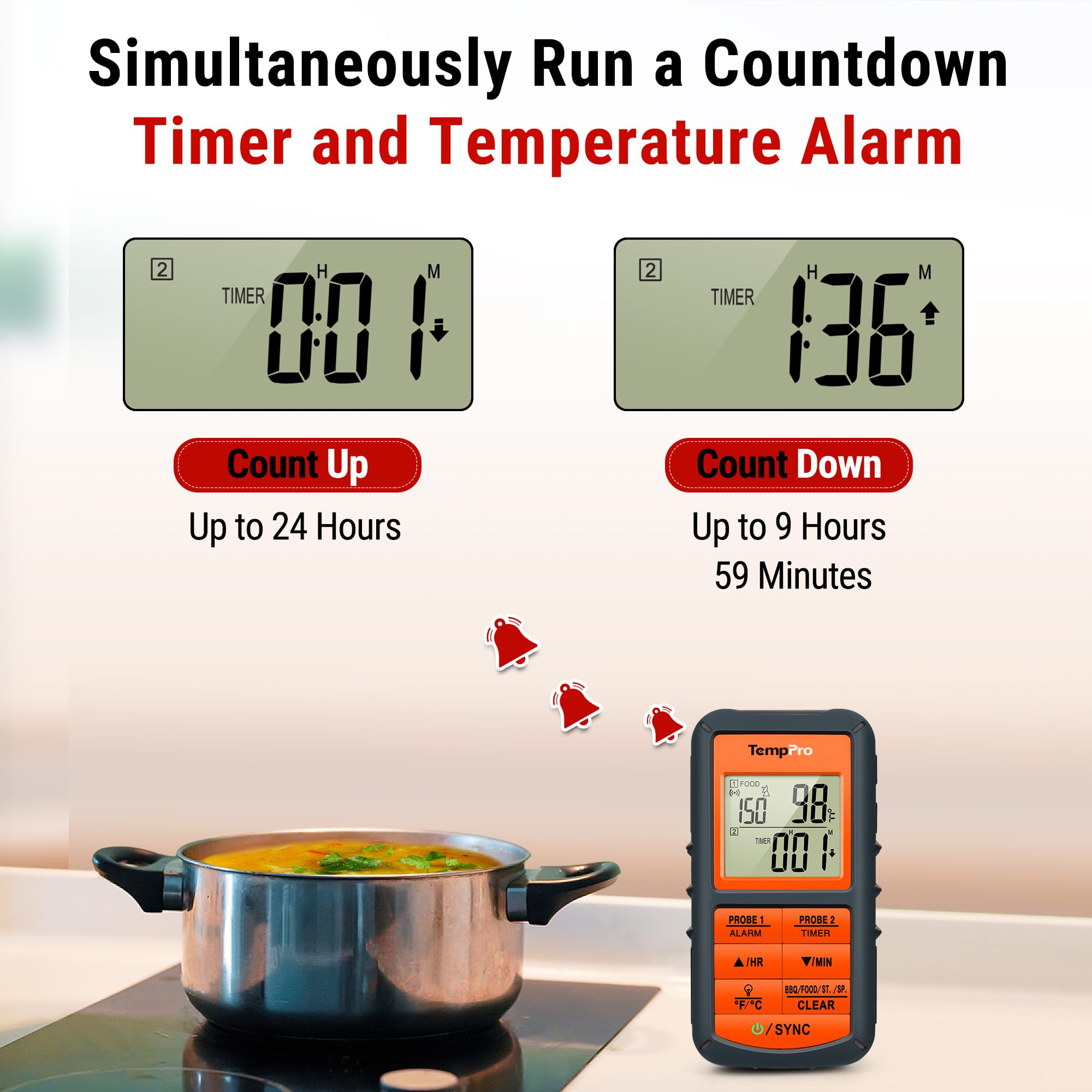 TempPro next to a ruler showing compact size and easy portability
