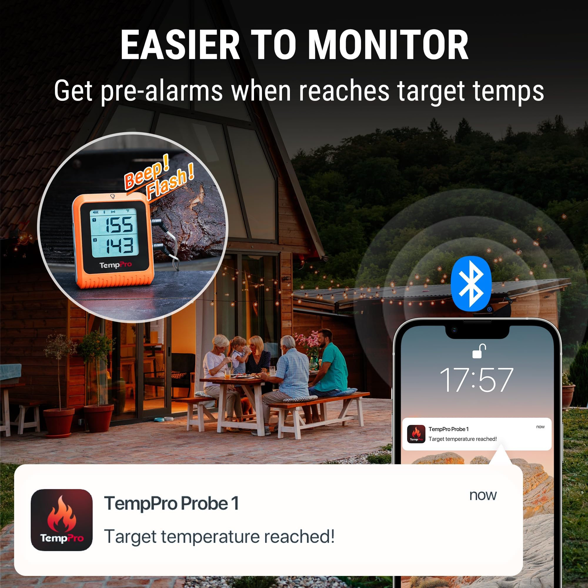 TempPro TempSync held in a hand showing compact size and easy transport advantage