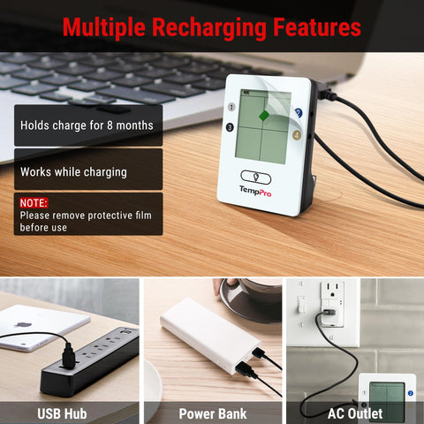 TempPro unit in hand to show compact size and portability benefit