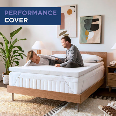 Tempur-Pedic rolled topper ready for travel showing portability benefit