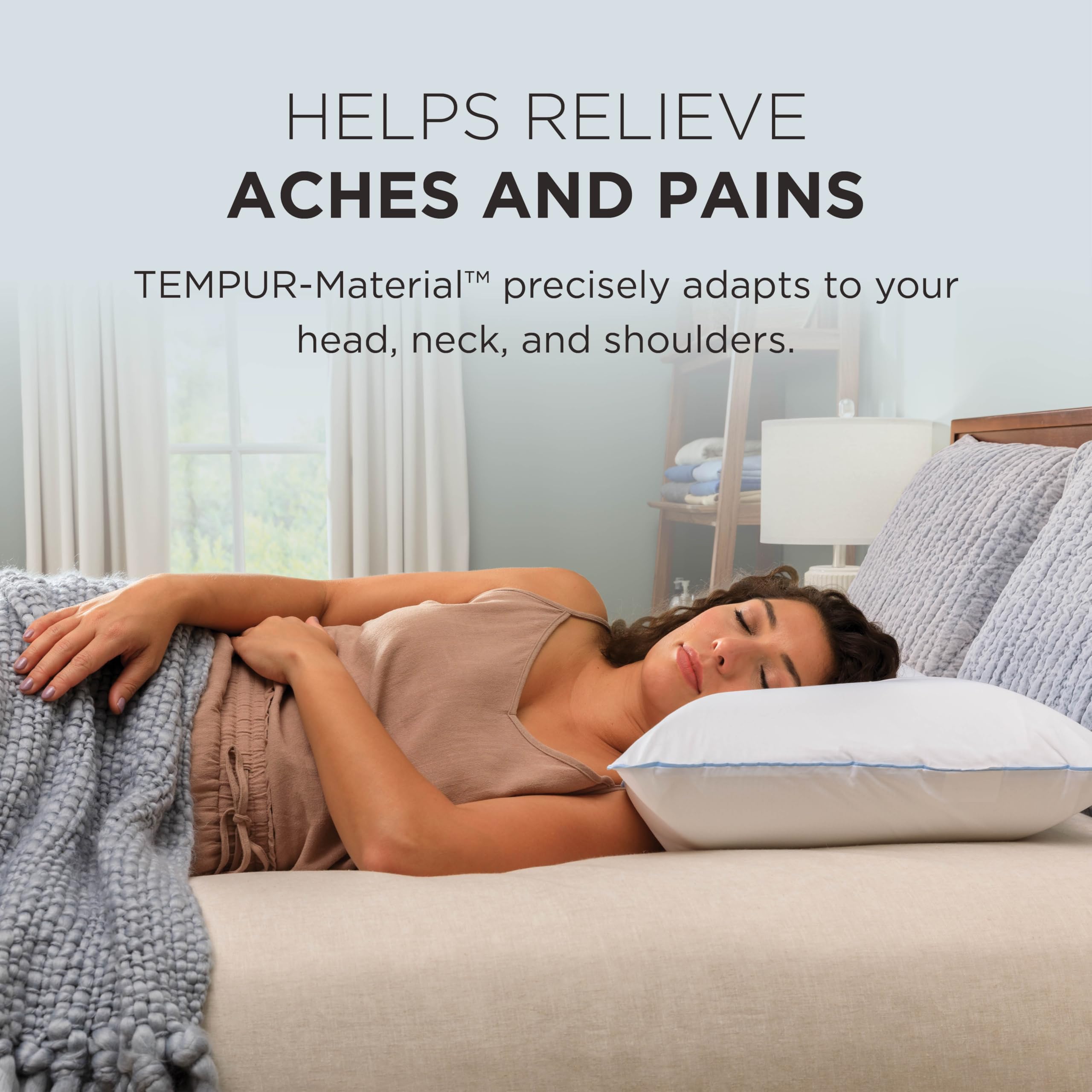 Tempur-Pedic two king pillows styled on bed for comfort and appearance