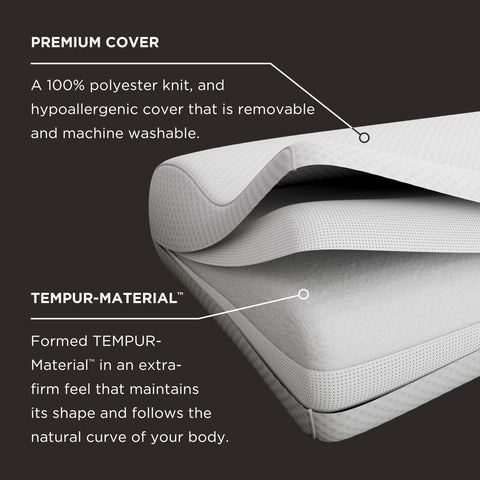 Tempur-Pedic styled on bed with side sleeper showing shoulder fit advantage