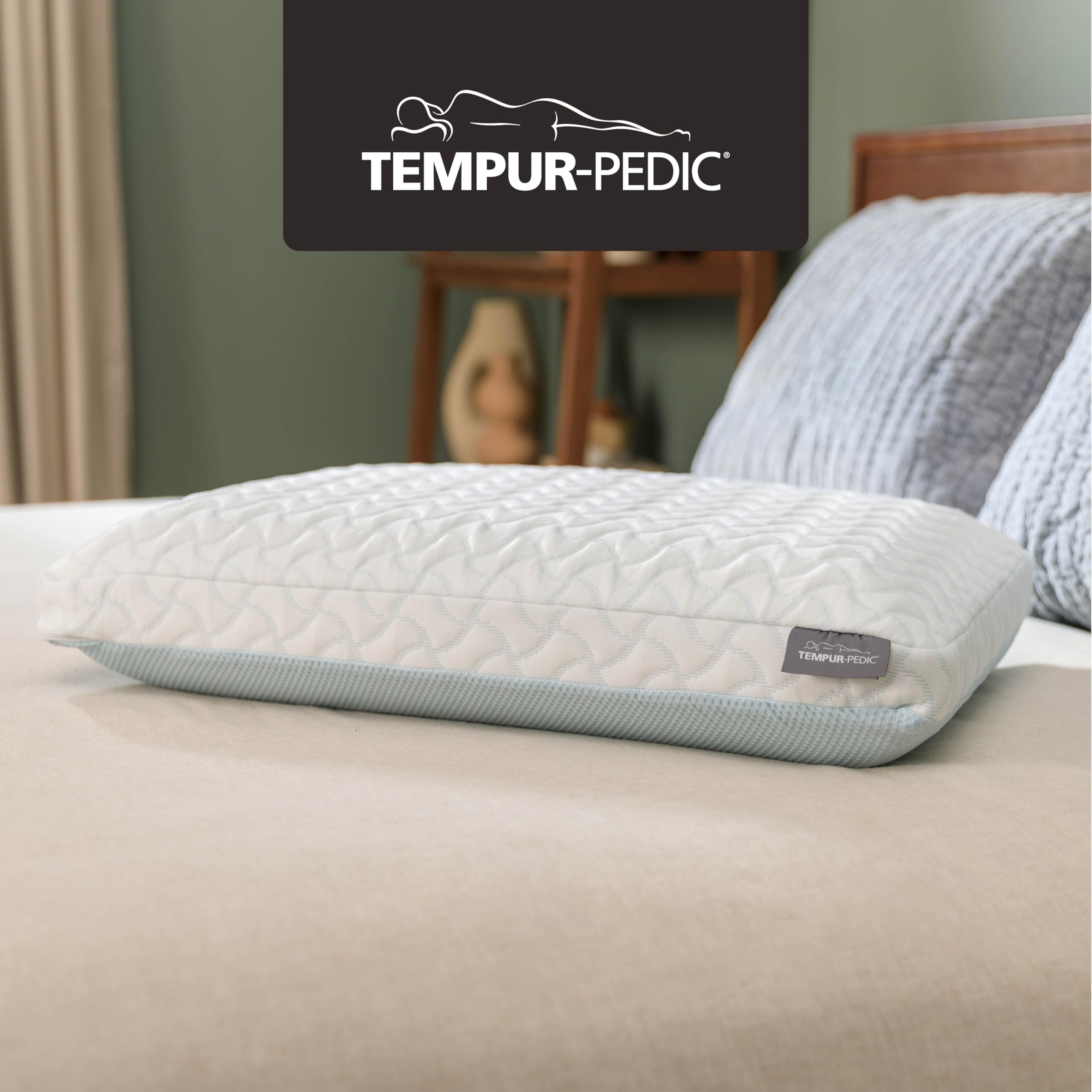 Tempur-Pedic close-up of performance cover texture, highlighting cooling fibers