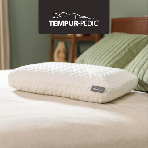 Tempur-Pedic close-up of knit cover texture demonstrating soft breathable surface benefit