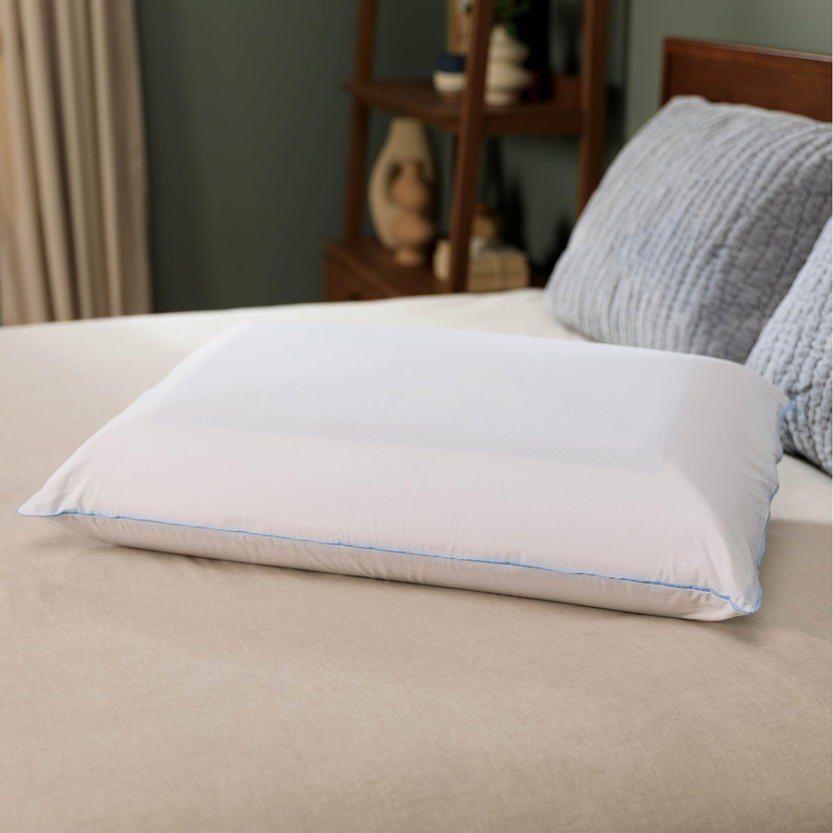 Tempur-Pedic pillow front view showing king size and clean profile for better sleep