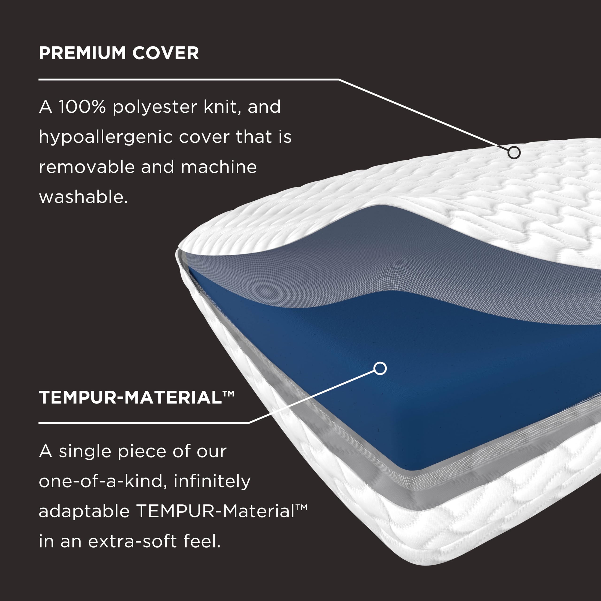 Tempur-Pedic pillow on styled bed showing how it complements bedroom decor and comfort