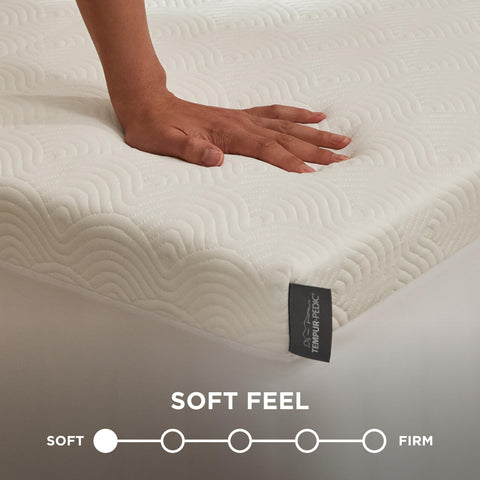 Tempur-Pedic folded topper compact for storage or transport, saving space between uses