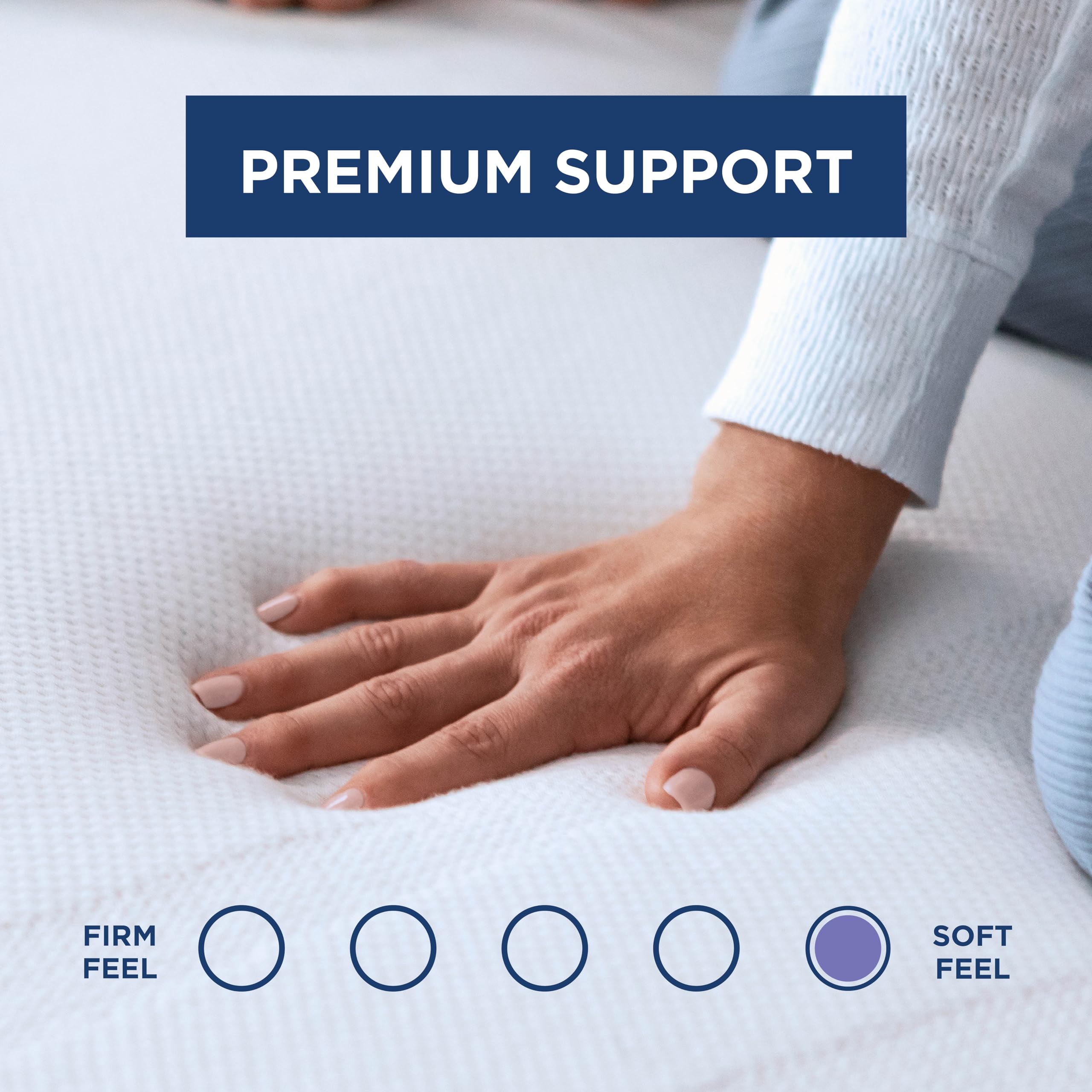 Tempur-Pedic foam cross-section revealing 3-inch adaptive foam support