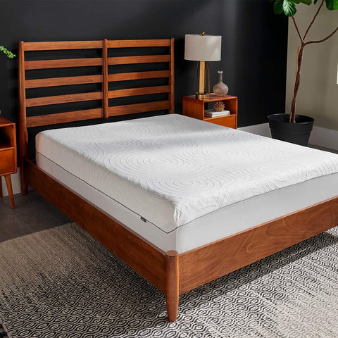 Tempur-Pedic front packaging showing protector and clear fit benefits
