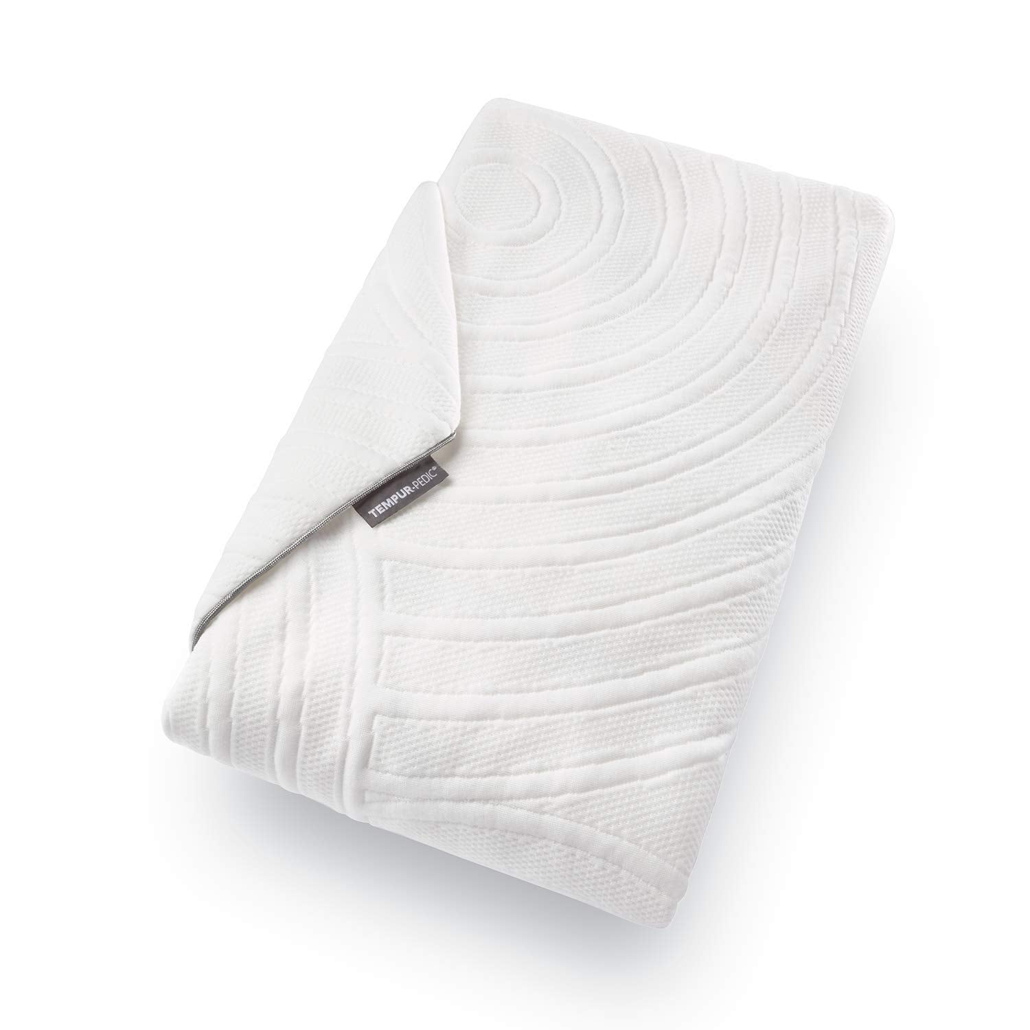 Tempur-Pedic folded protector on laundry counter showing easy care
