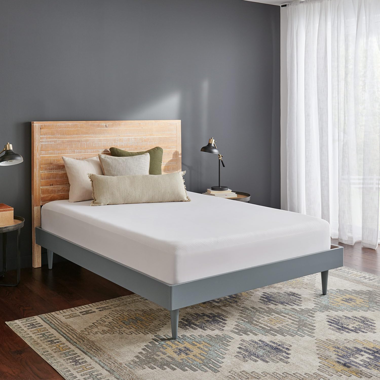 Tempur-Pedic protector styled on a bed in a bedroom showing clean, comfortable look