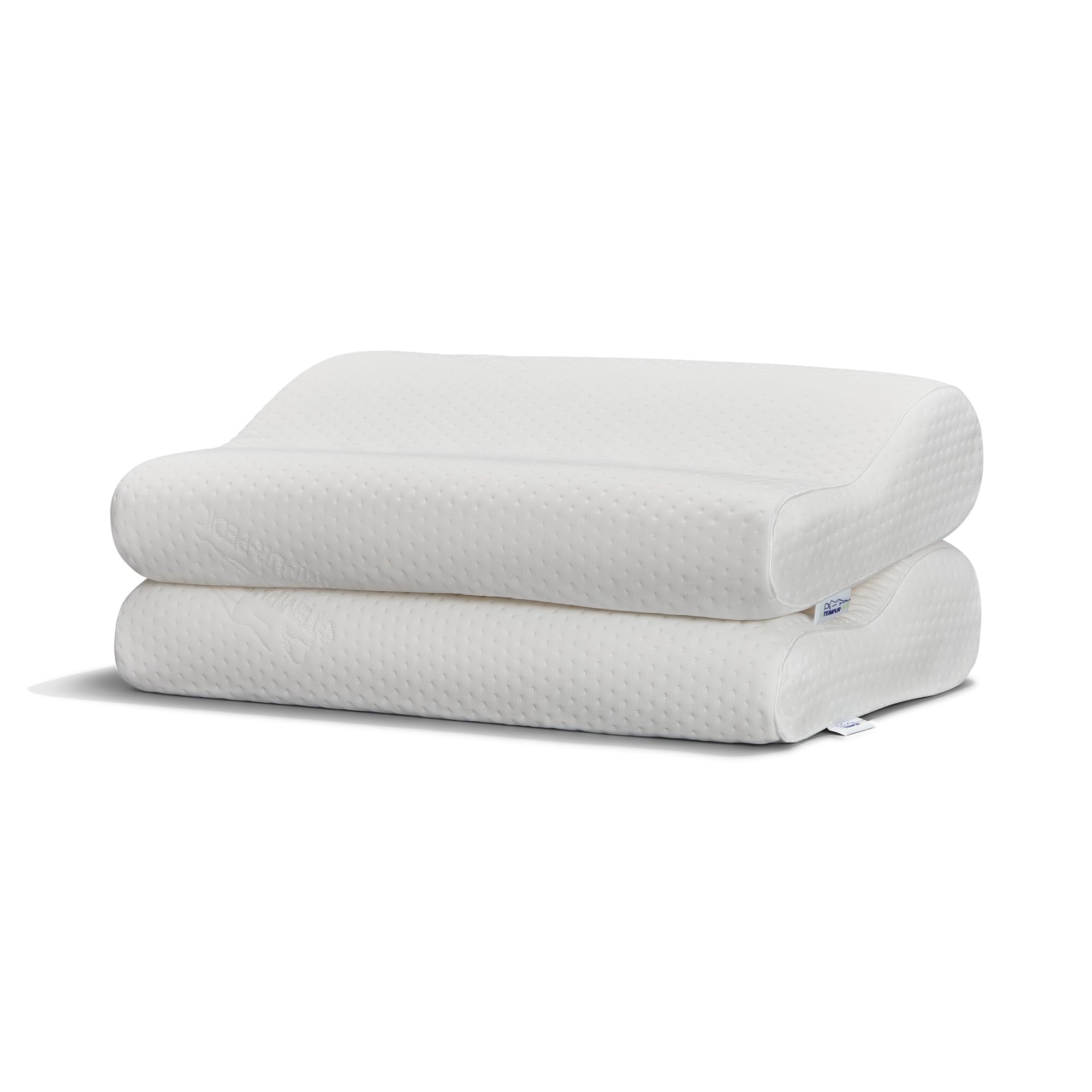 Tempur-Pedic side profile highlighting neck contour for improved alignment
