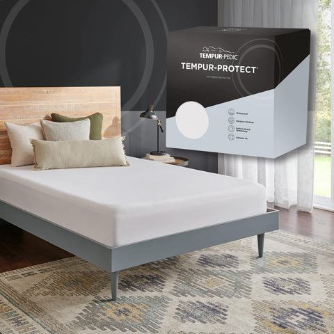 Tempur-Pedic folded protector ready for washing showing easy-care convenience