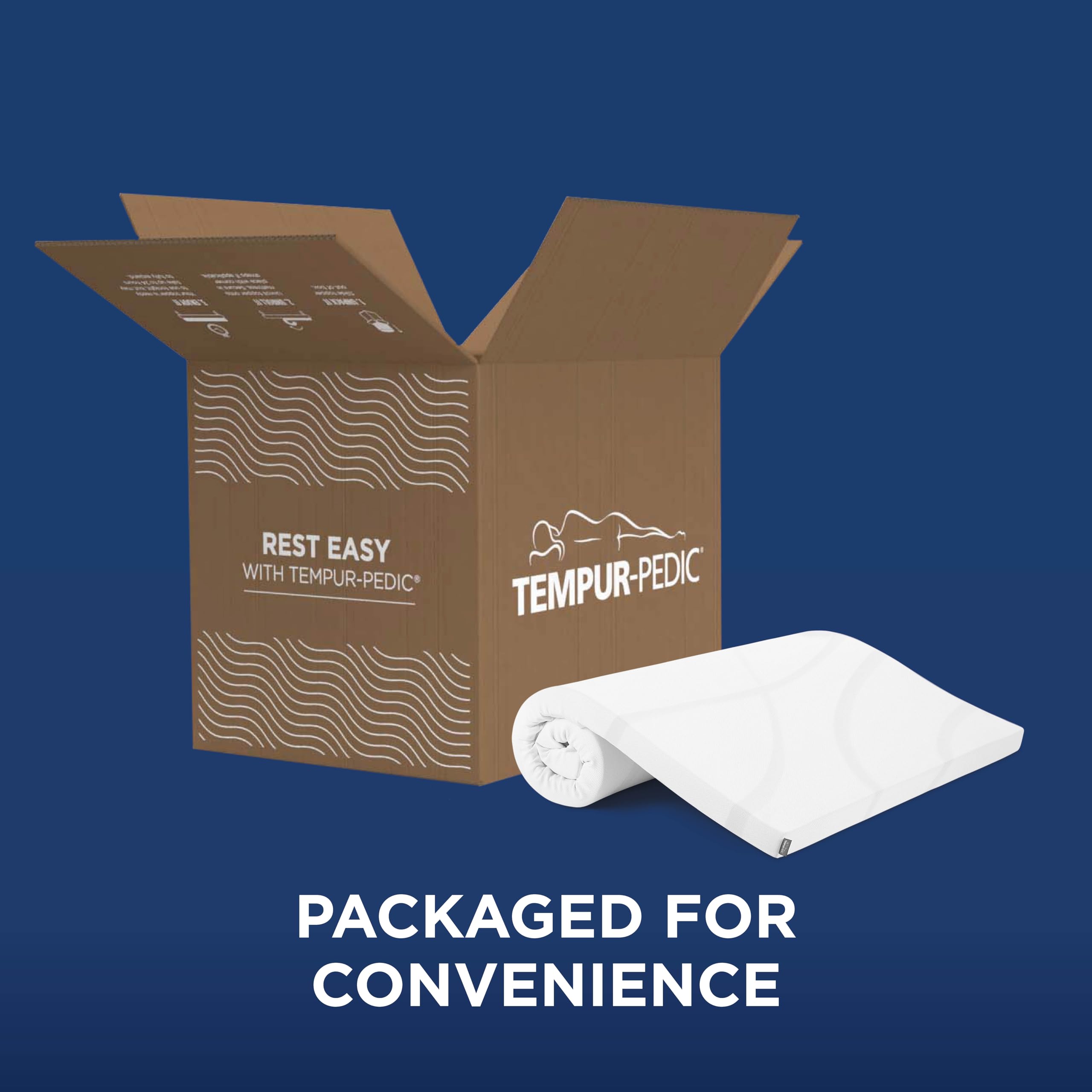 Tempur-Pedic size scale with ruler showing full-size dimensions clearly