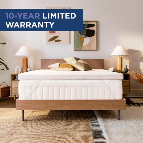 Tempur-Pedic sleeper lying relaxed on topper illustrating reduced pressure